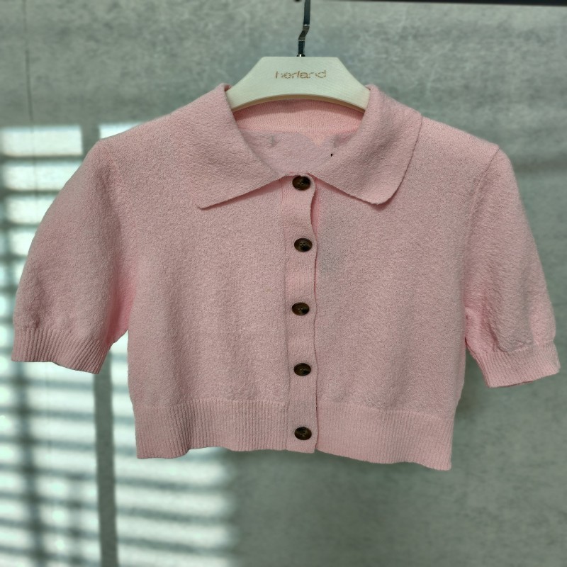 LI丽系列  Z1224  女装春夏针织短袖上衣开衫粉色TC3611220