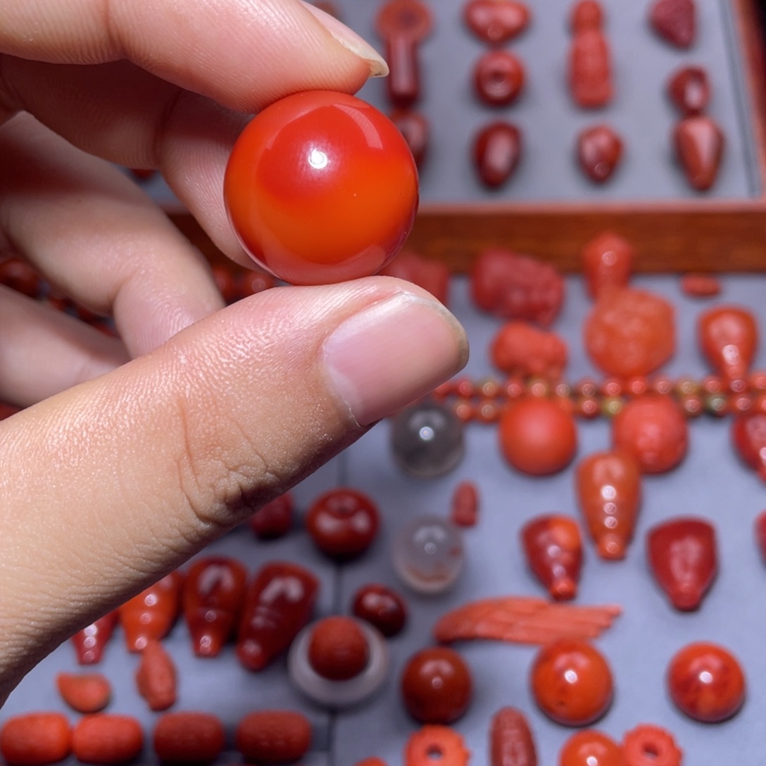 南红玛瑙单珠未镶嵌