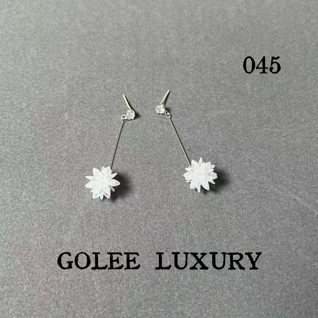 黄铜合成锆石耳饰 时尚百搭耳钉小众045