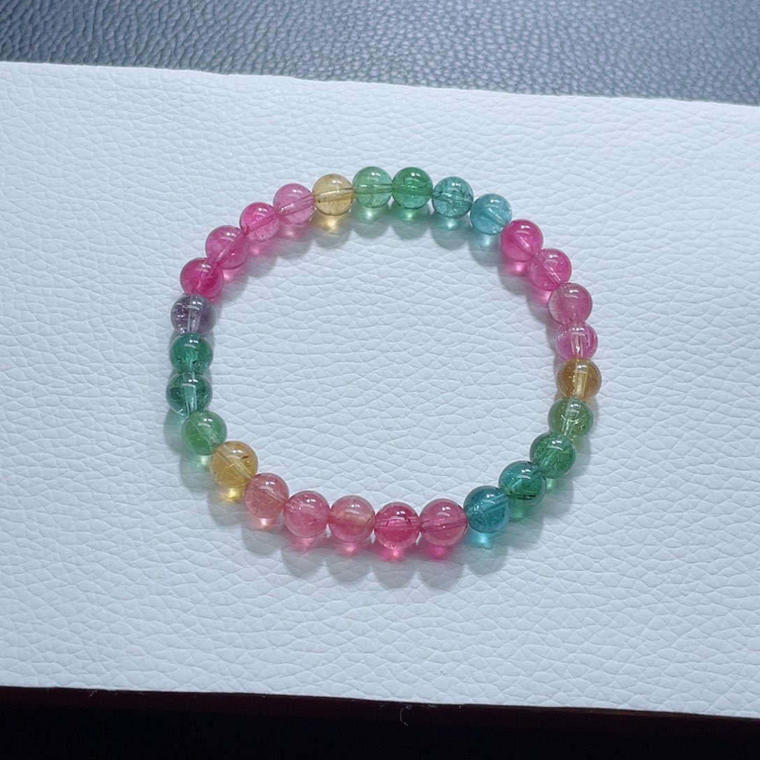 手链碧玺未镶嵌6.8mm左右