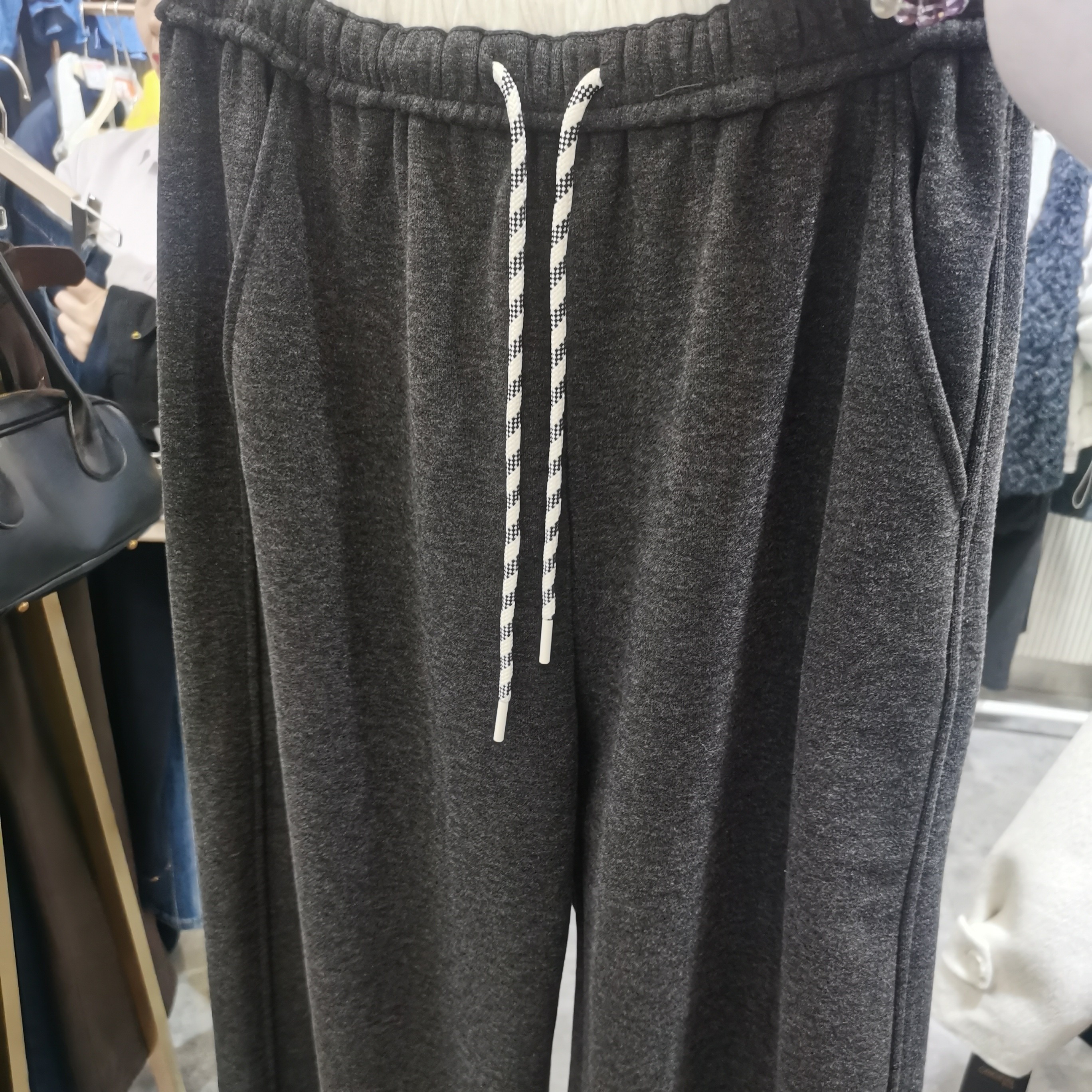 时尚休拼接腰休闲裤