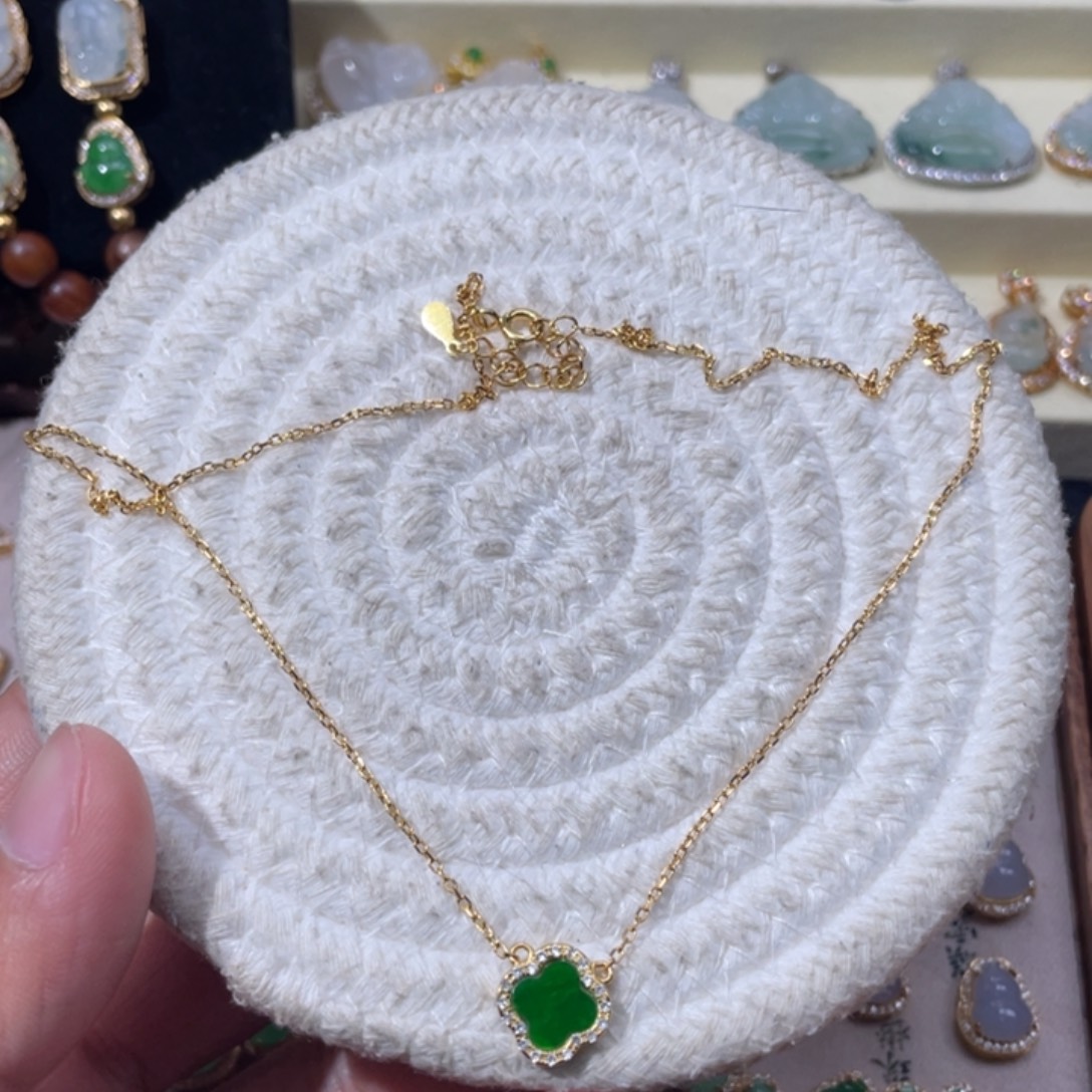 翡翠银S925镶嵌颈饰