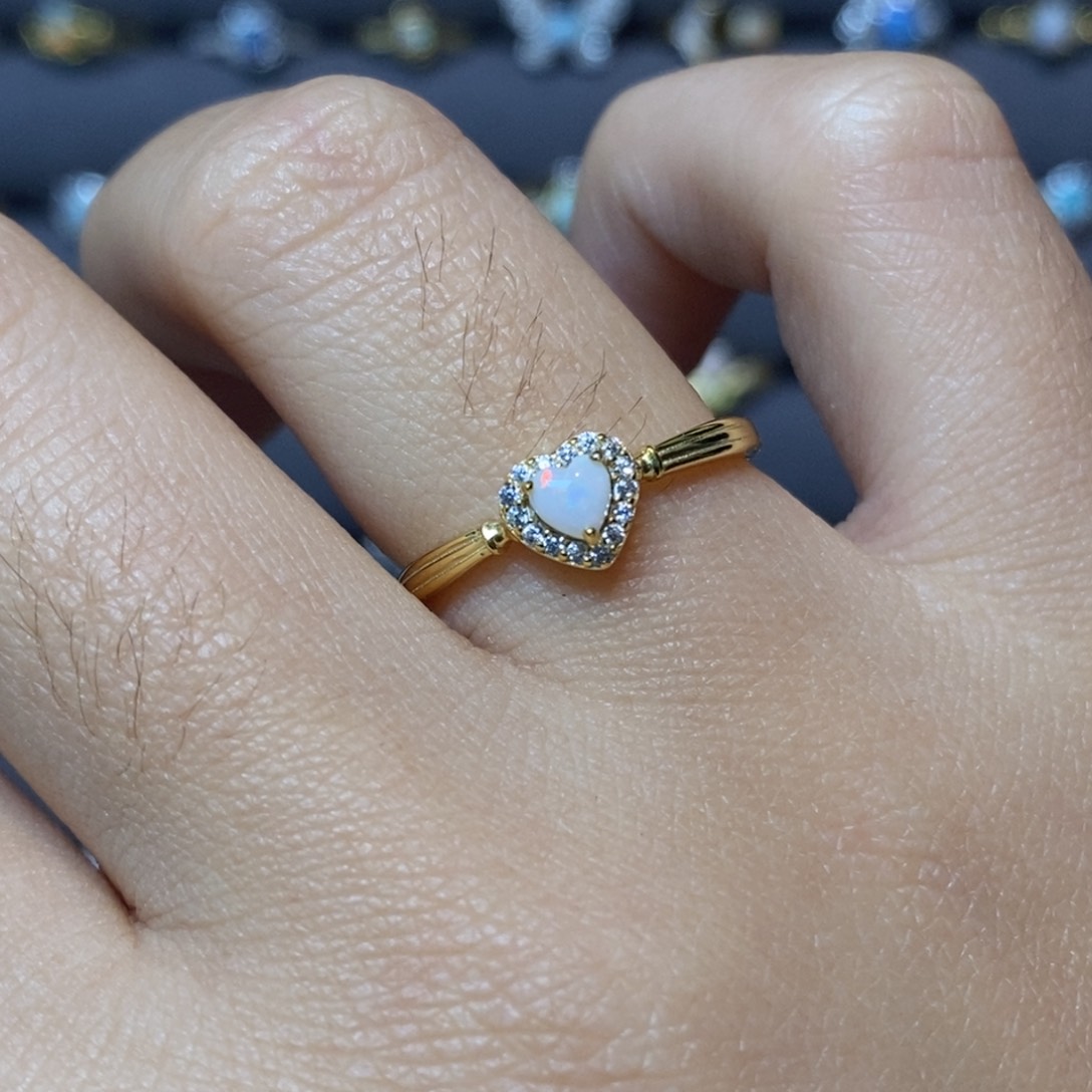 欧泊珠宝奇石银S925镶嵌戒指