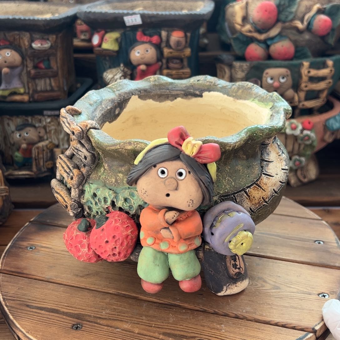 红陶嘻哈多肉花盆