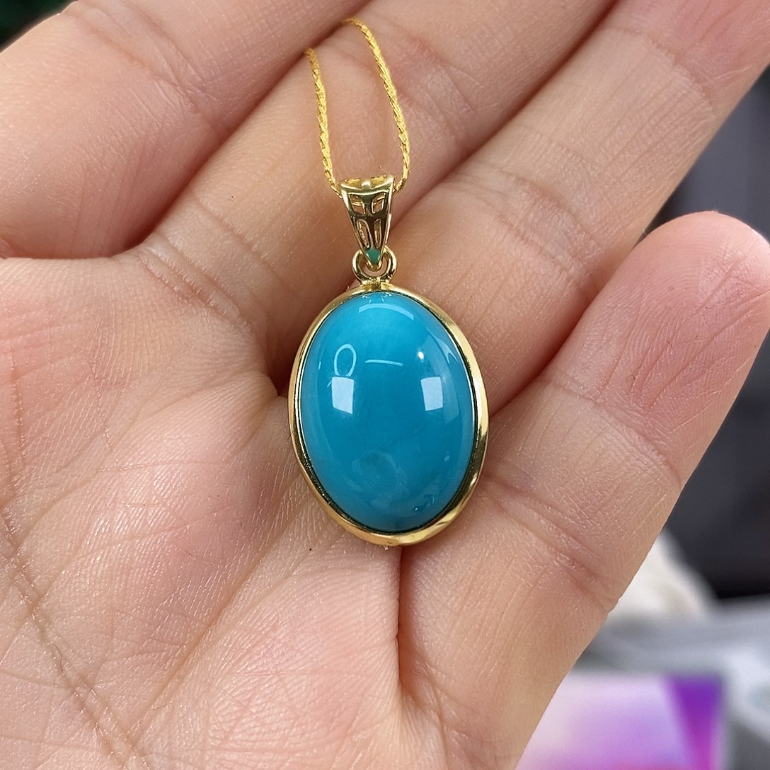 绿松石银S925镀金镶嵌珠宝奇石