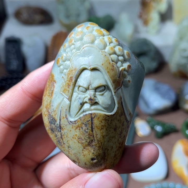 无***蛙和田玉未镶嵌把件