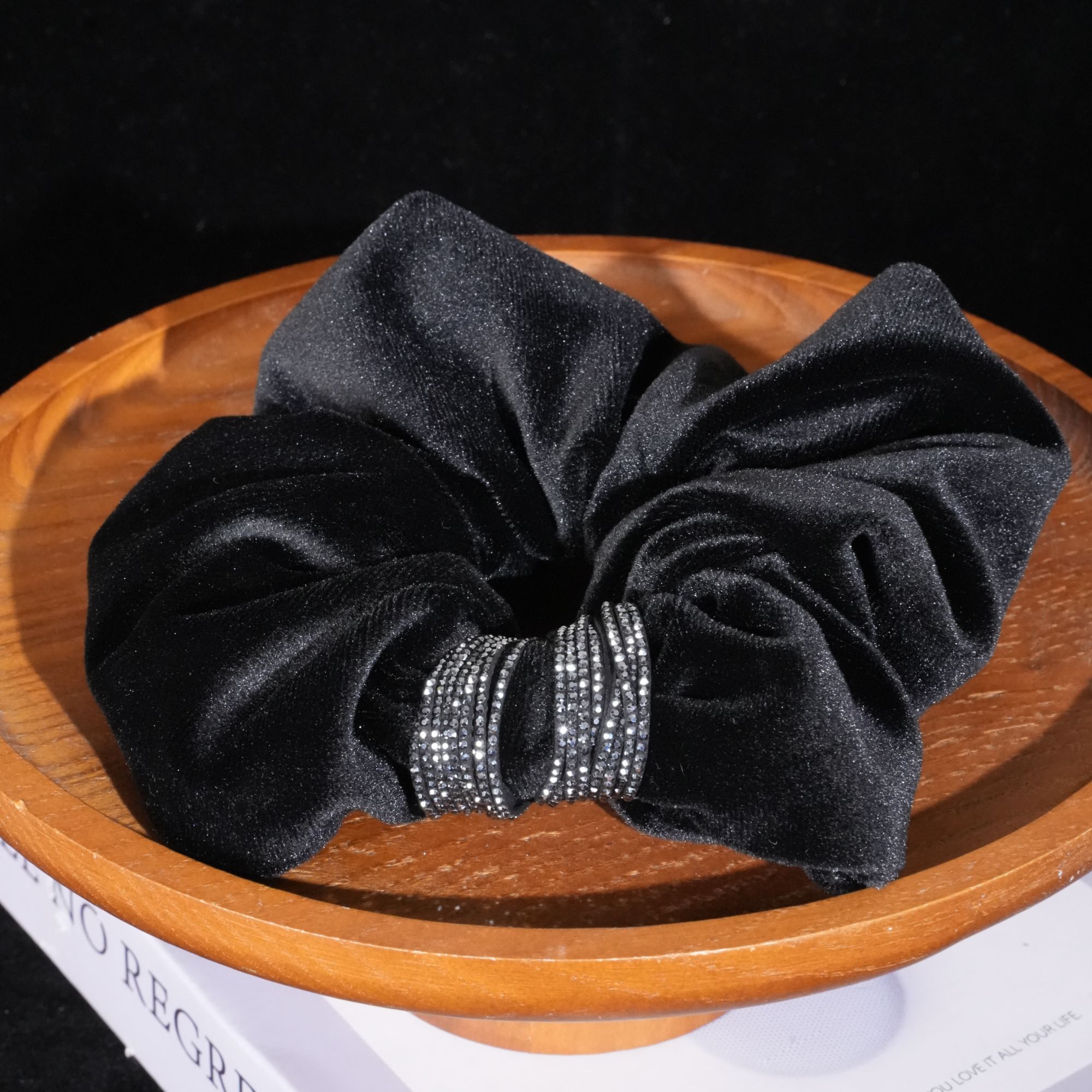 [FNQ409]甜美风日韩女发圈发绳复古法式高弹丝绒韩版优雅黑色