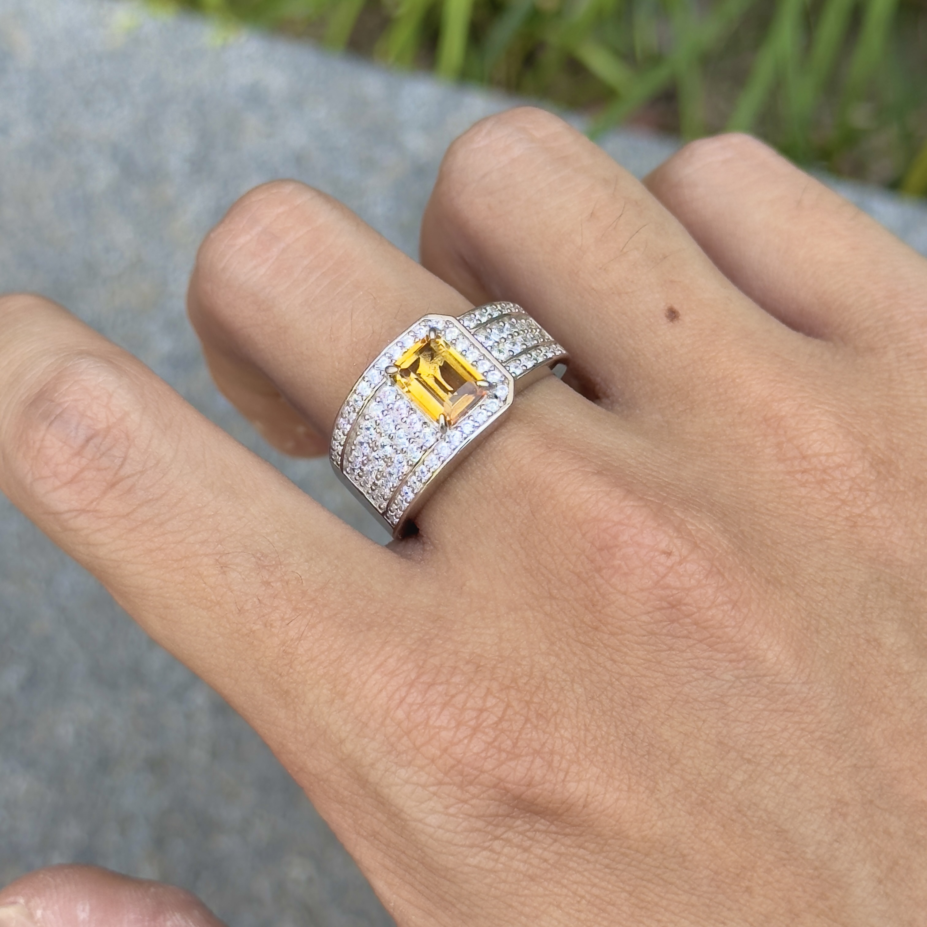 天然黄水晶[银河款]925银戒珠宝首饰奢华珠宝双十一轻奢简约