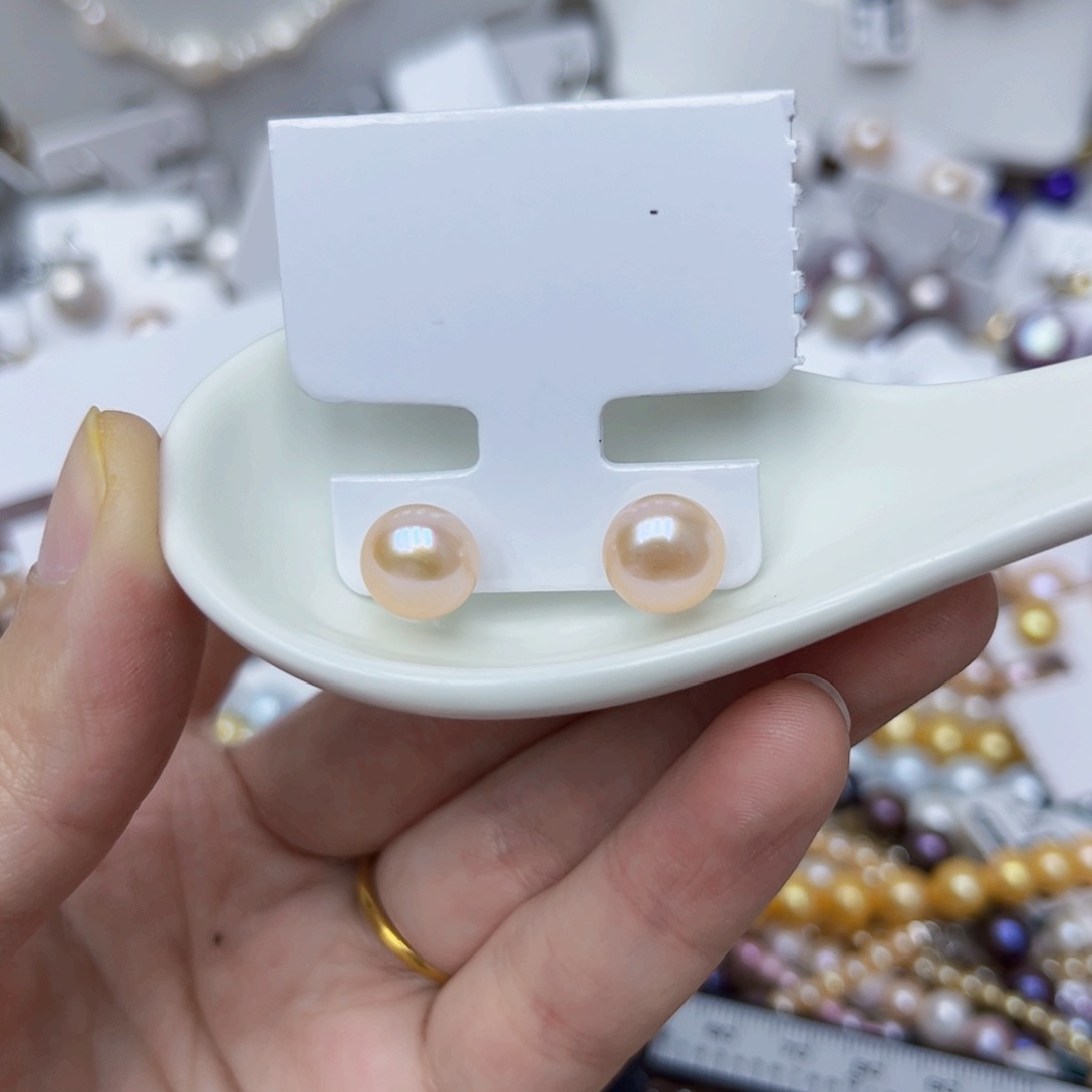 淡水珍珠耳饰银S925镶嵌