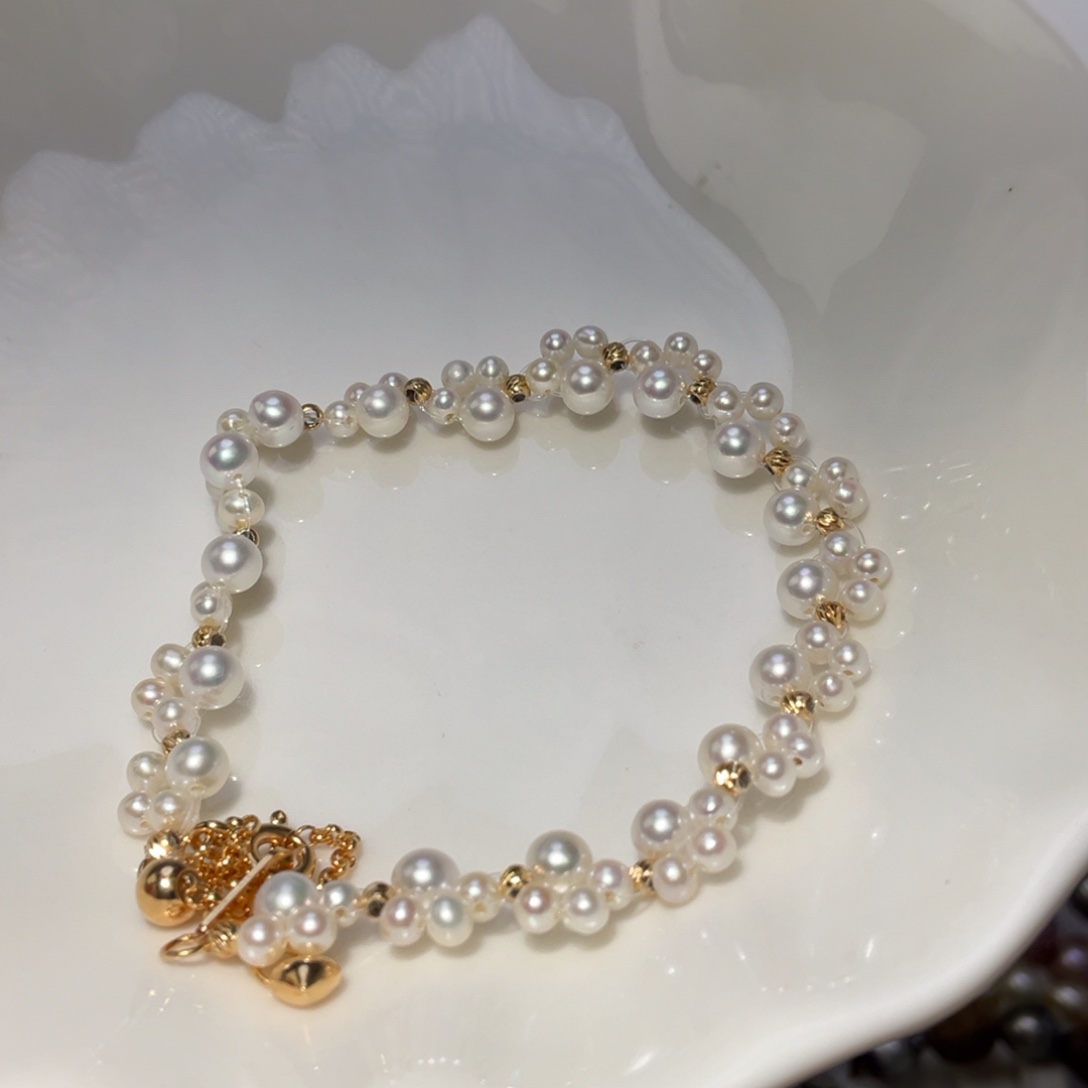 银S925镶嵌手绳淡水珍珠