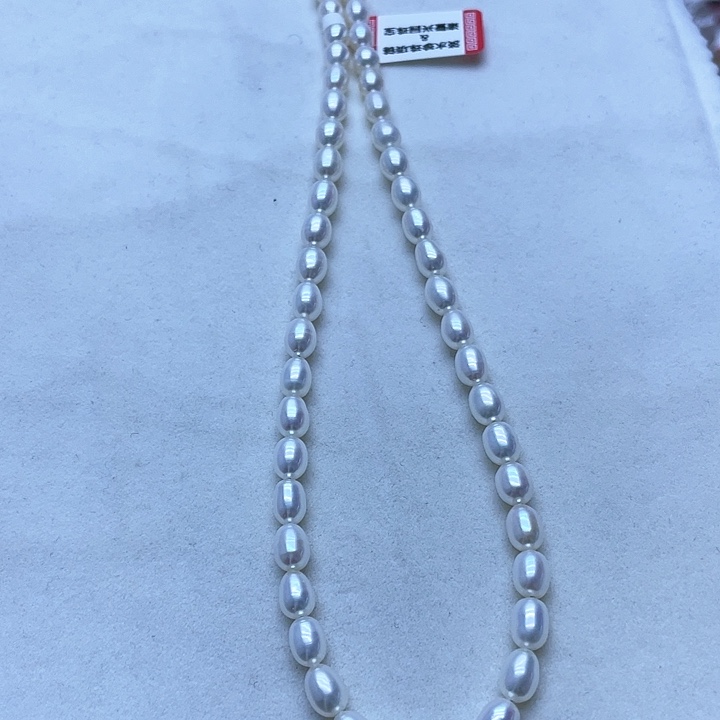 淡水珍珠项链银S925镶嵌5-6极光无核美人泪