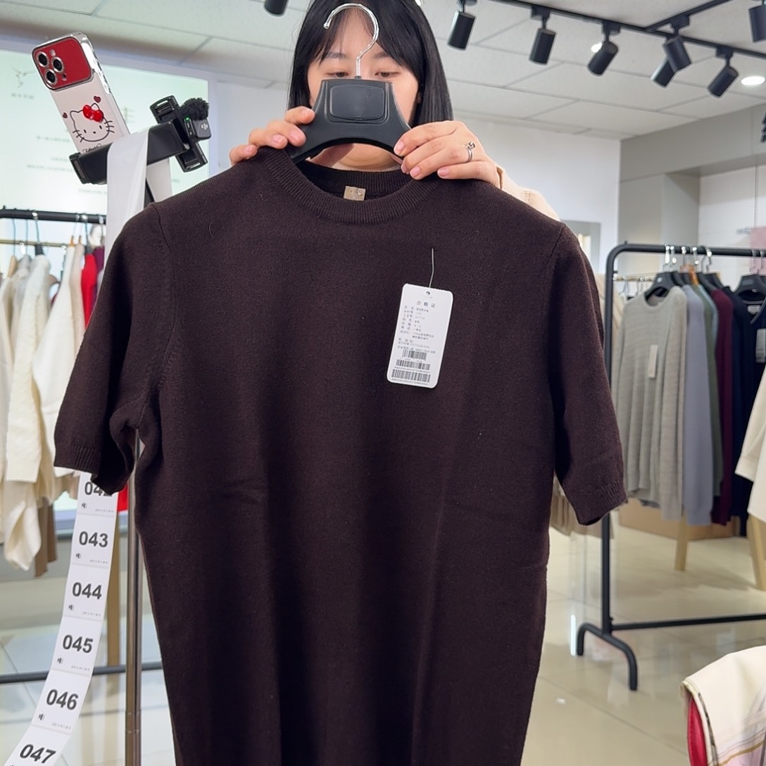 纯羊绒保暖男半袖M码130-140斤042