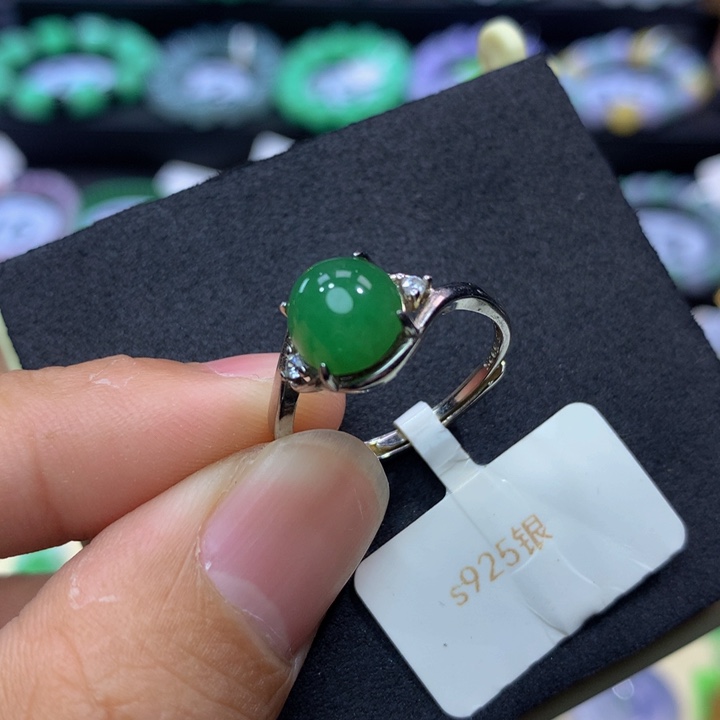 银S925镶嵌手链翡翠翡翠 