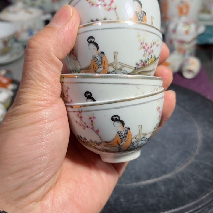 紫砂茶叶罐粉彩人物888888888