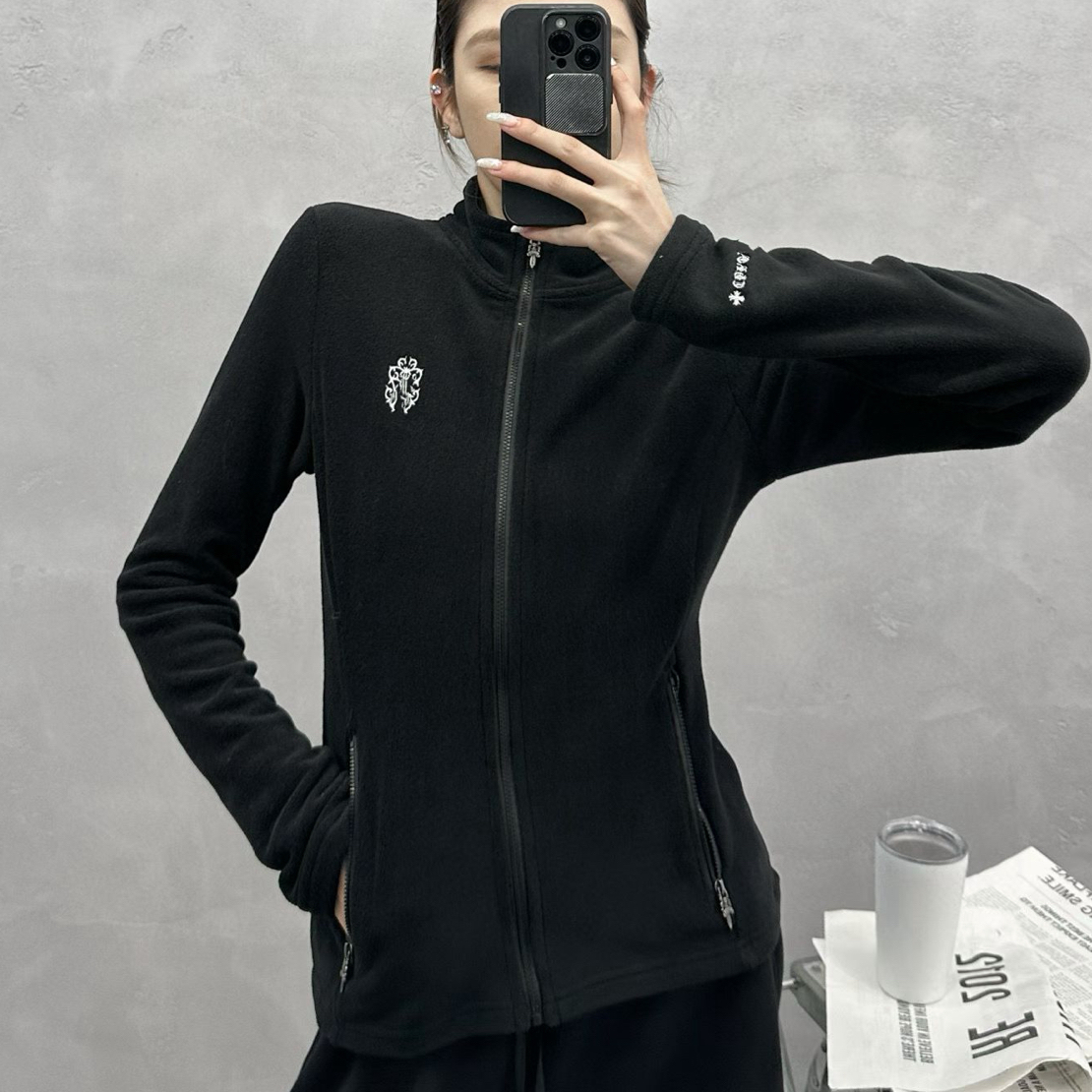 ZLB-设计师款拉链修身开衫