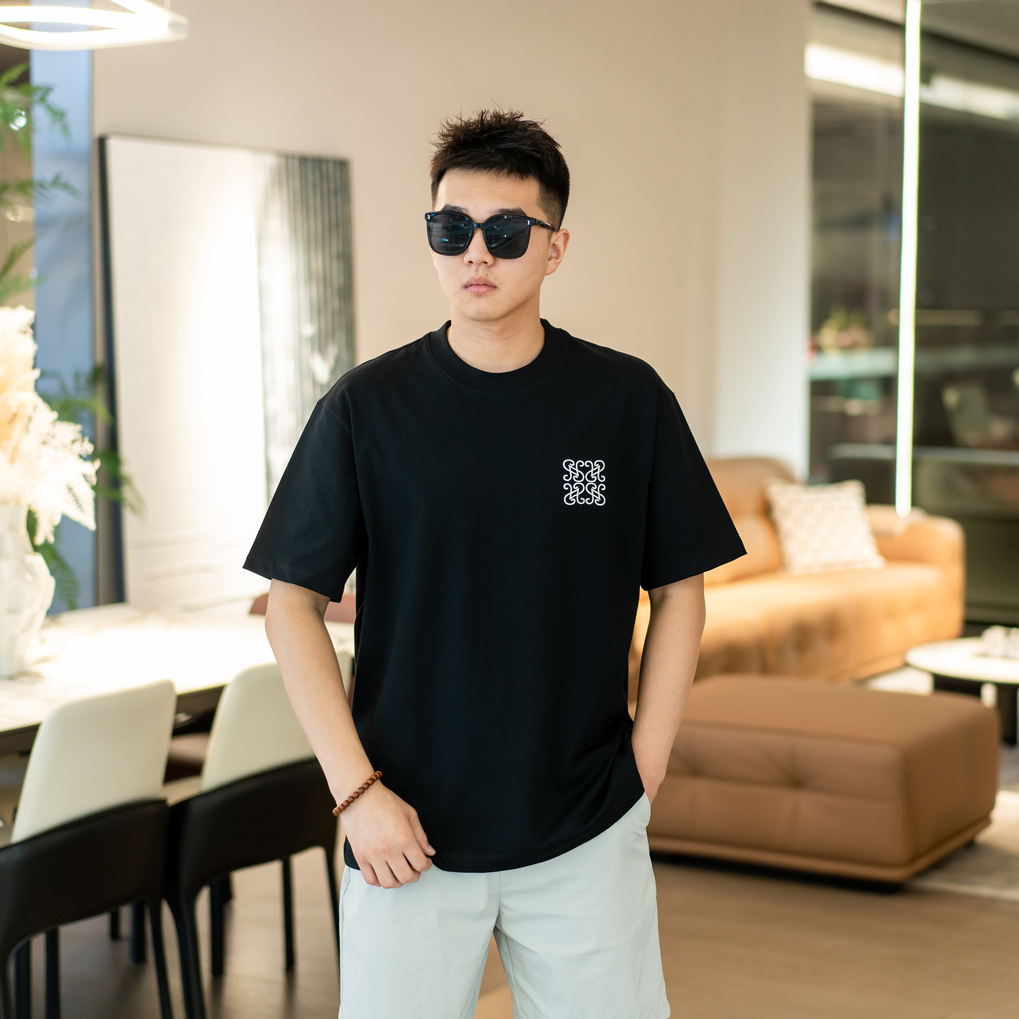 8869/2025秋季季时尚百搭新款男潮流宽松男士上衣休闲短袖