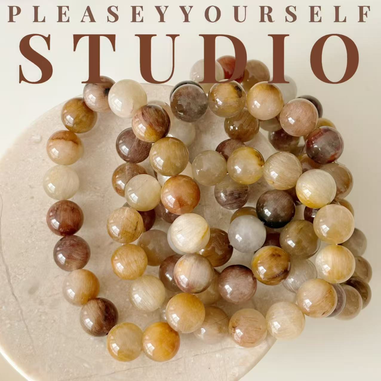 手链 「焦糖兔毛」夏苒秋季经典款单圈焦糖色系兔毛12mm手串