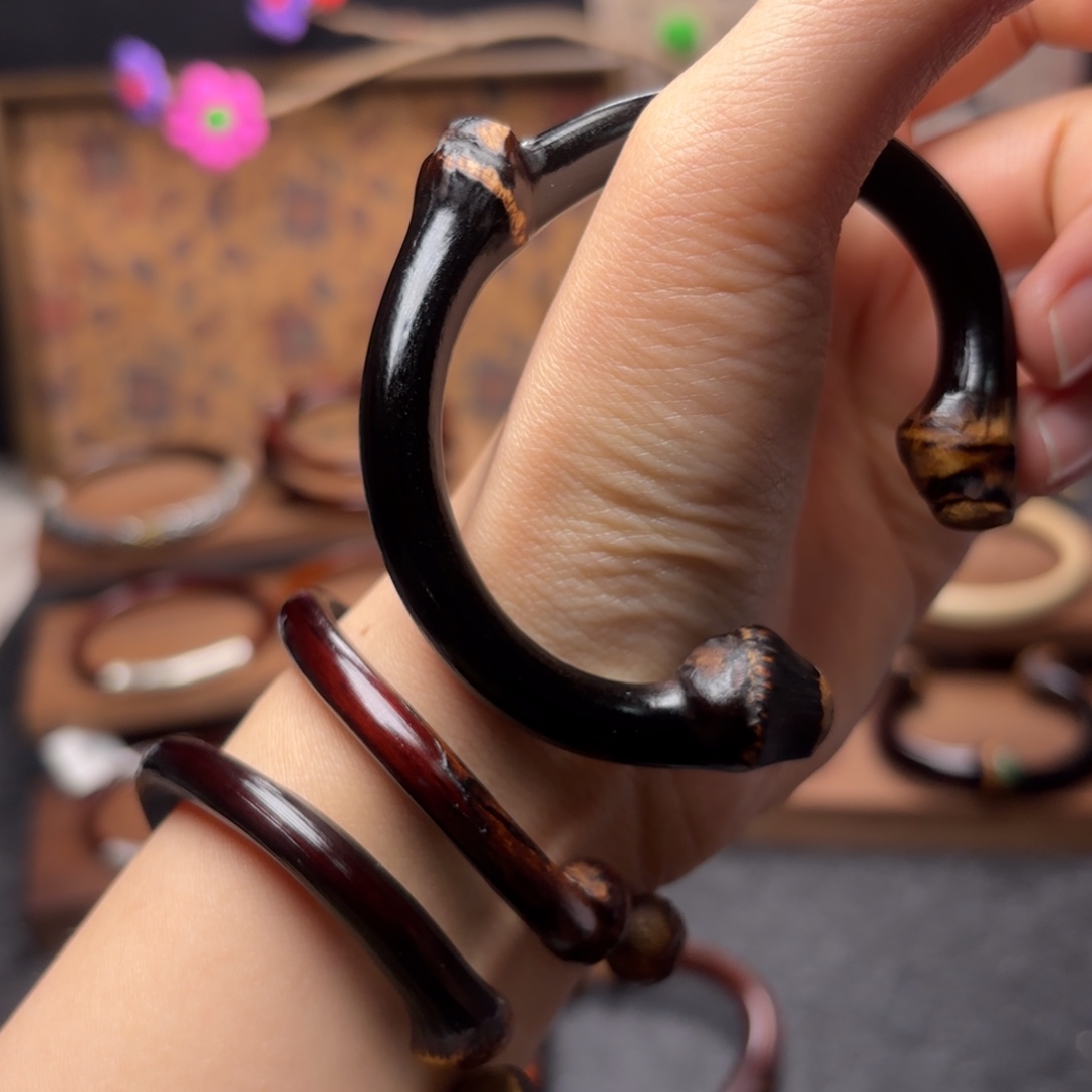 美***型木质非金属黑藤有节手镯