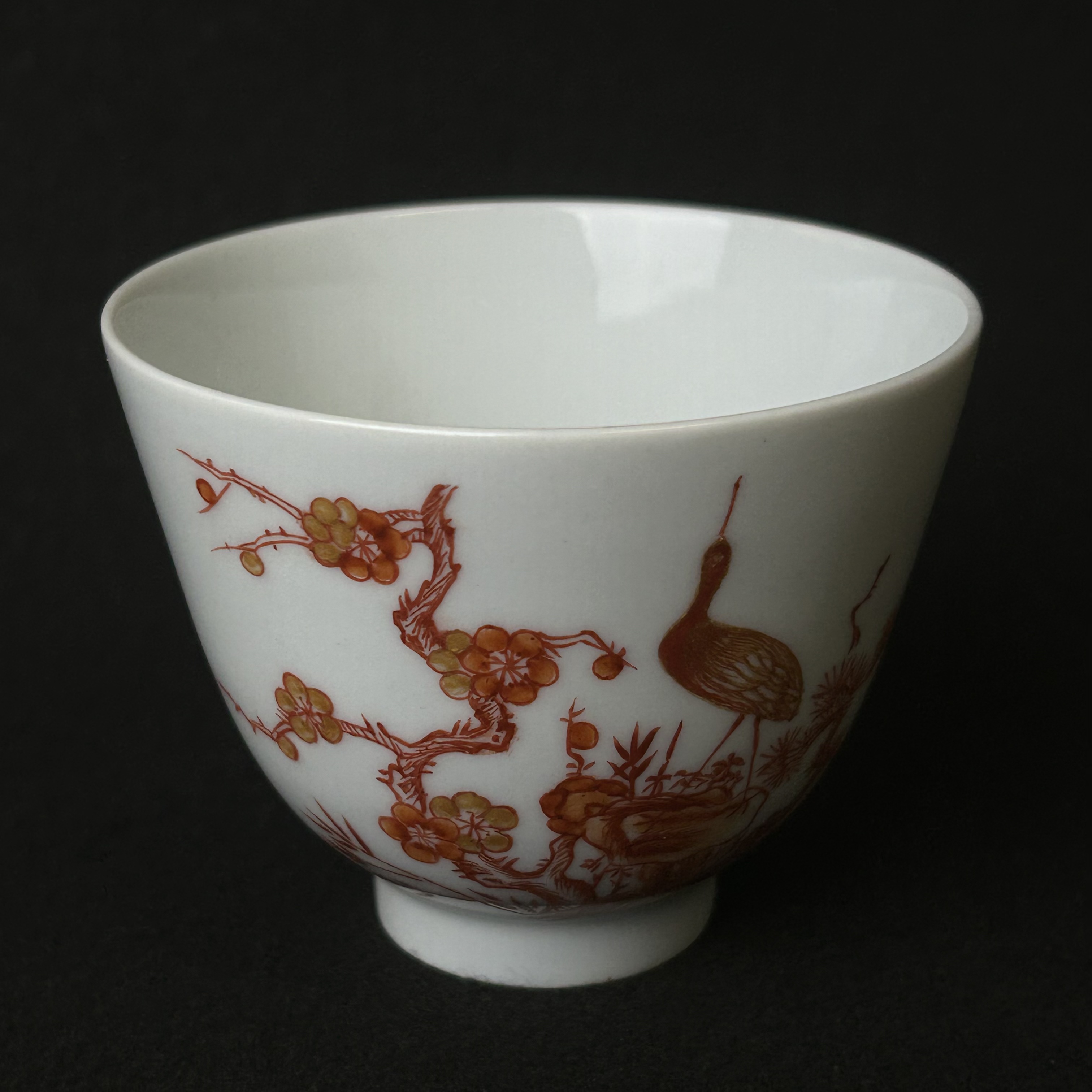 WYTCC2006-011723Q清代矾红松竹梅纹小盏