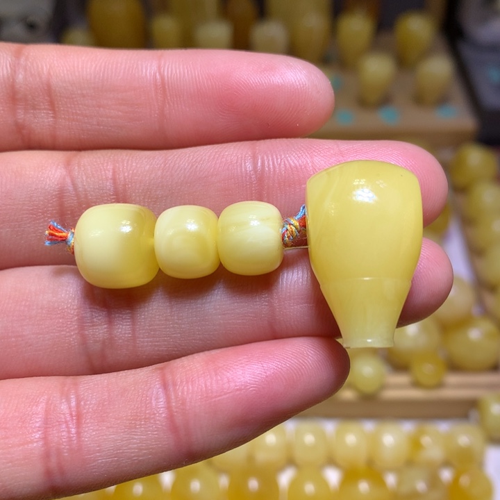 蜜蜡裸石未镶嵌天然俄料白花蜜蜡套装10-14.2