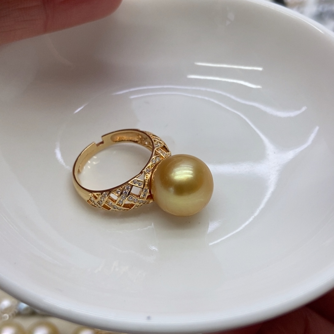 海水珍珠戒指银S925镶嵌