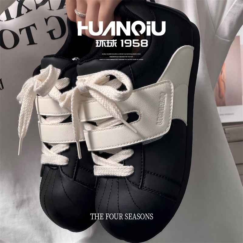 环球内增高百搭网红小众魔术贴德训鞋女2026春季新款爆款时尚板鞋