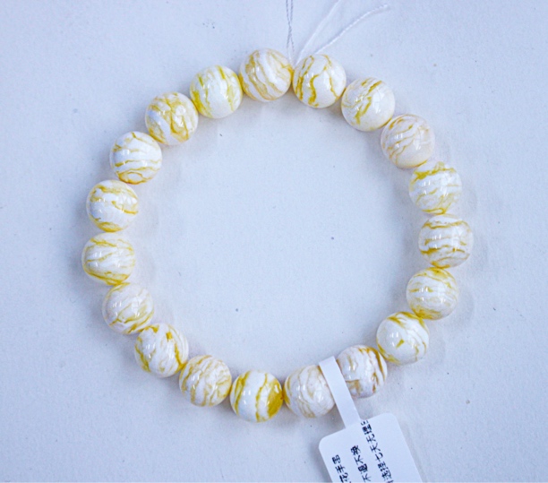 同料9.8mm俄料虎皮瓷白花圆珠蜜蜡手串 9.82克 蜡质瓷实 纹理清晰