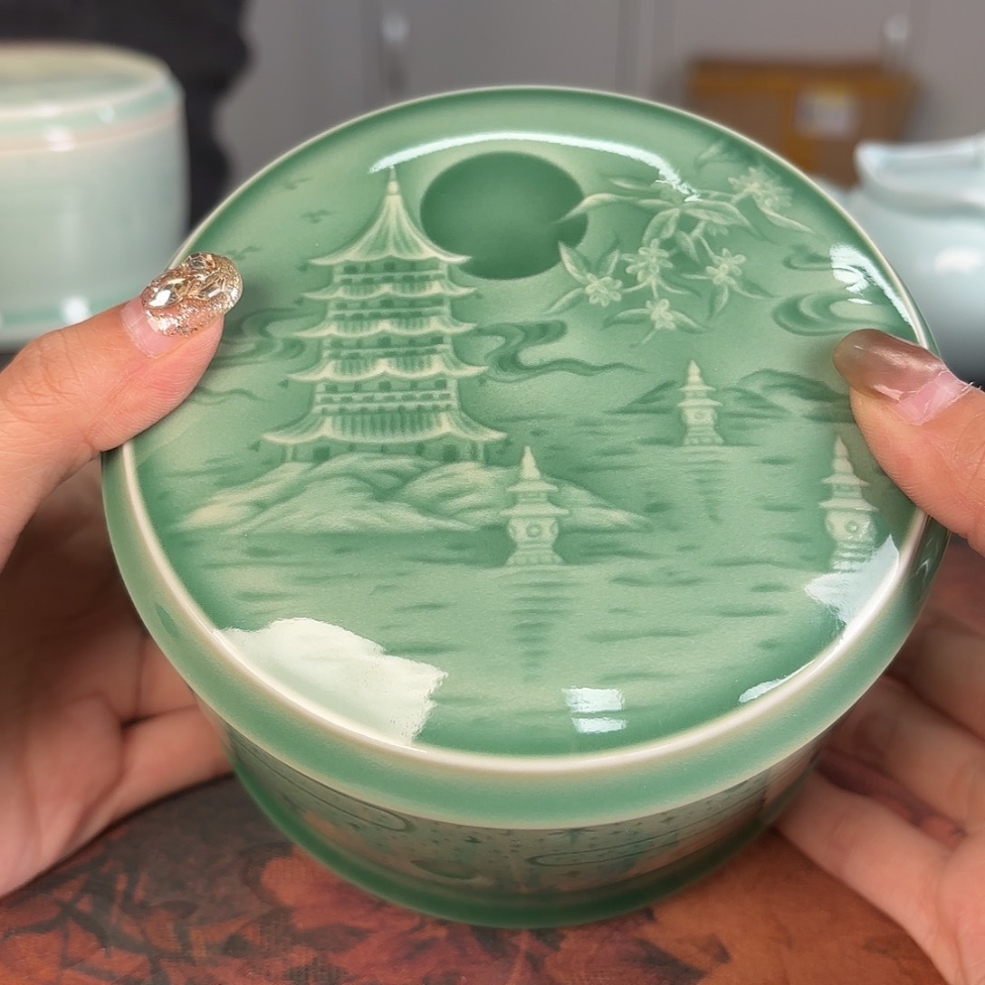 龙泉云间青瓷小米茶器