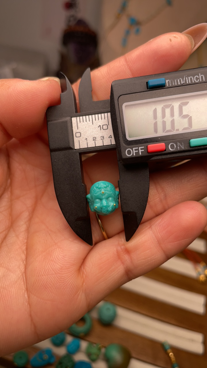 年货秒杀绿松石玉化象神宝宝背云