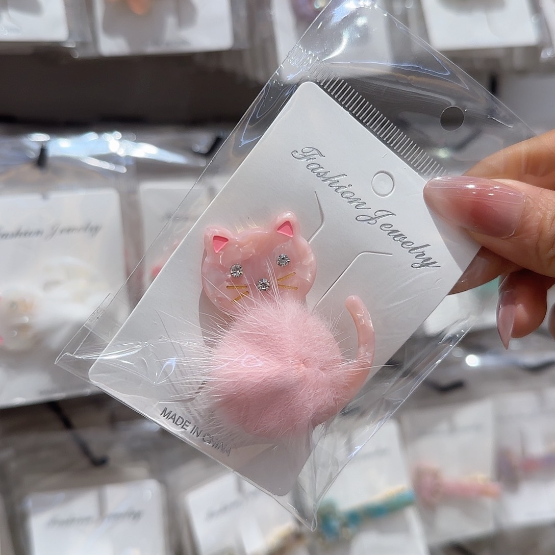 非金属布艺毛毛毛球鸭嘴夹