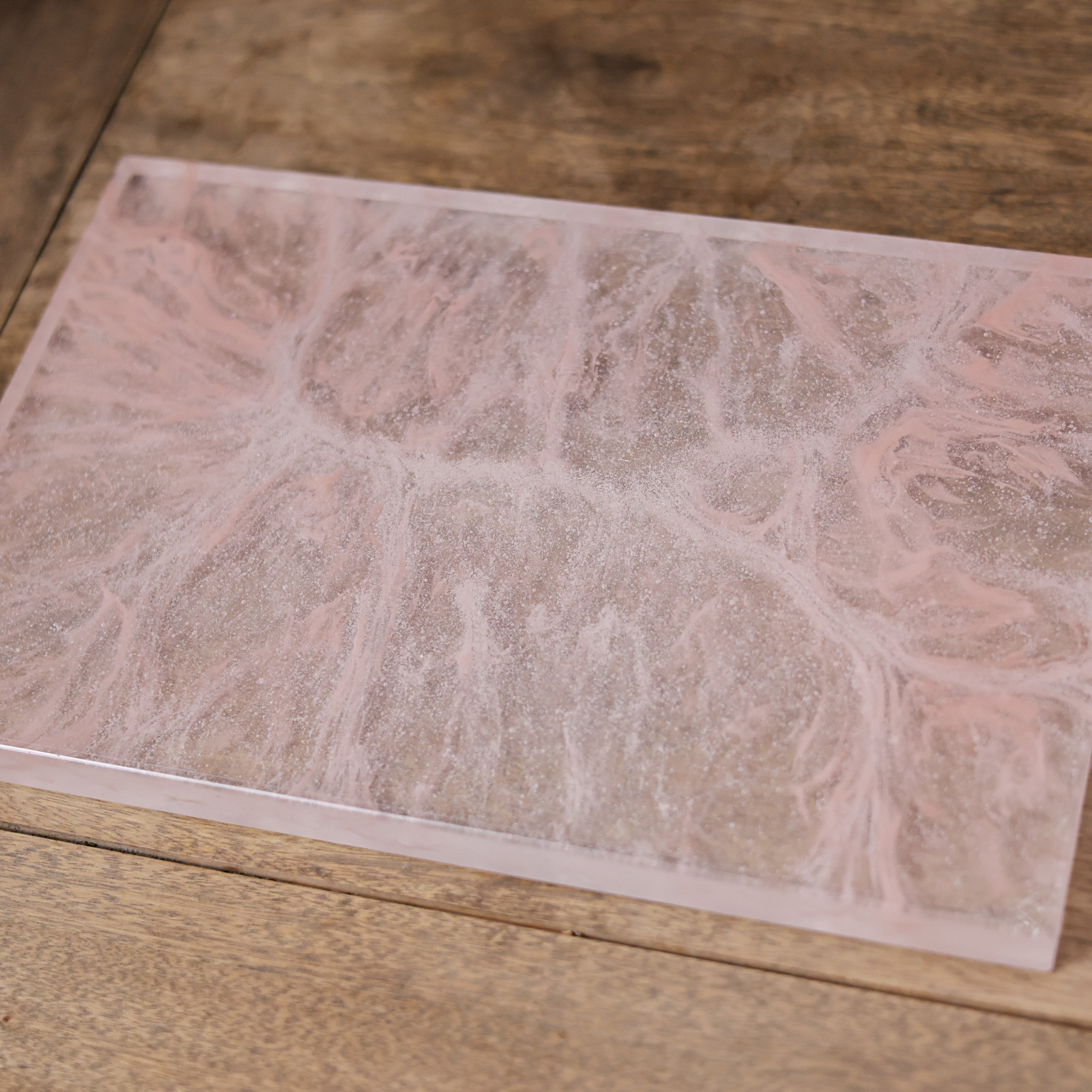 【福器】琉璃干泡台-粉彩粉长32.5*宽21*高2厘米（心缘0118）