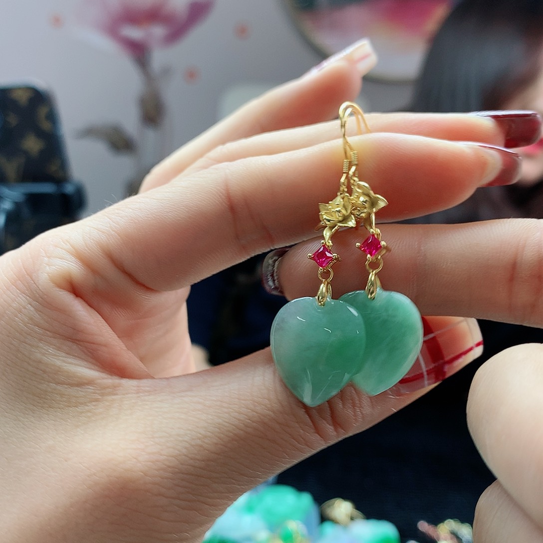 【闪购商品】翡翠耳饰银S925镶嵌，