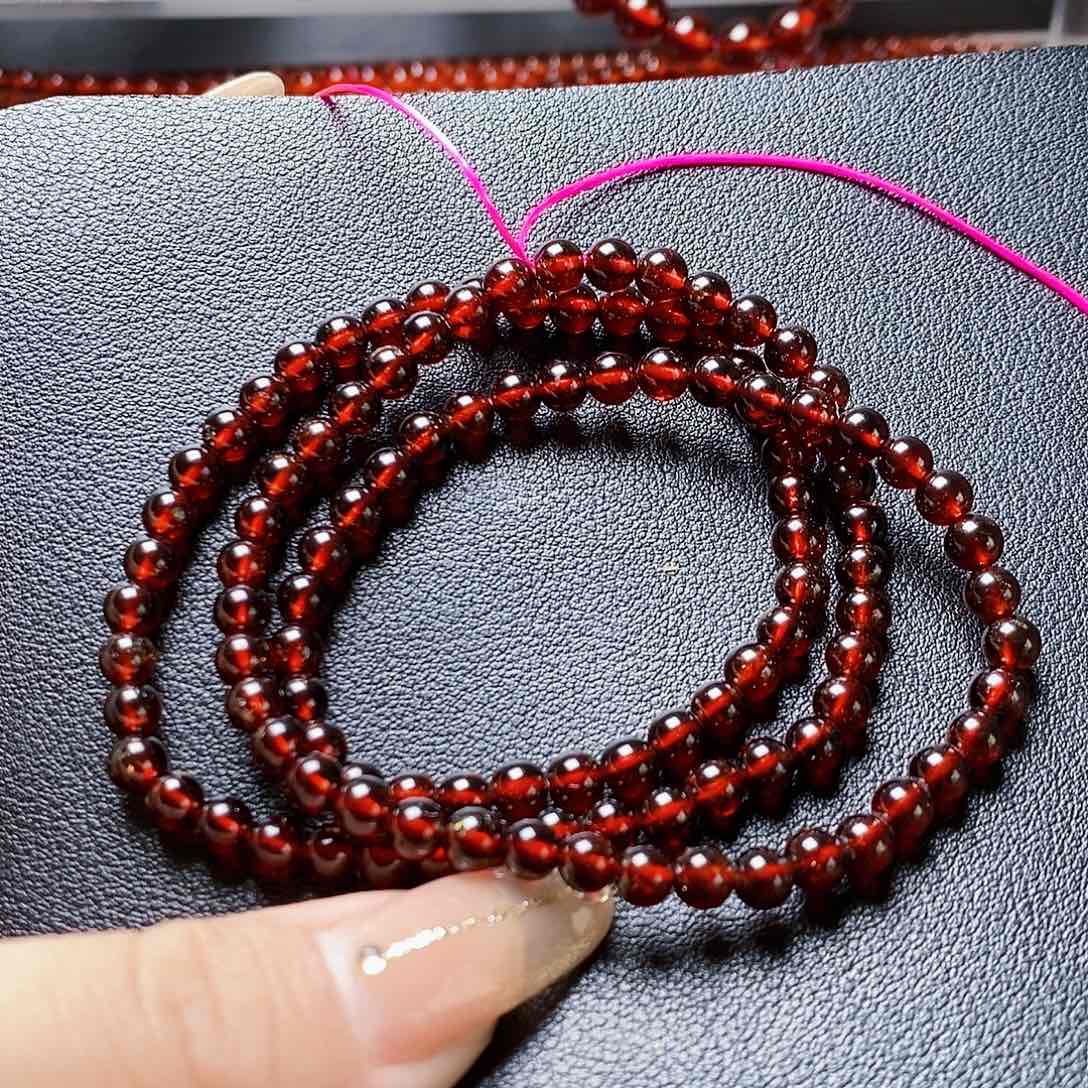 石榴石手链未镶嵌5.0 3圈