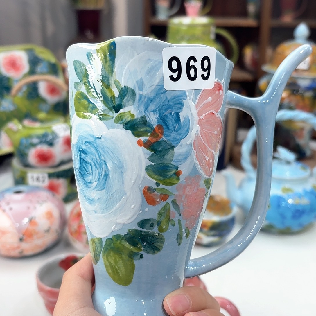 景德镇手绘高温釉下彩陶瓷茶具