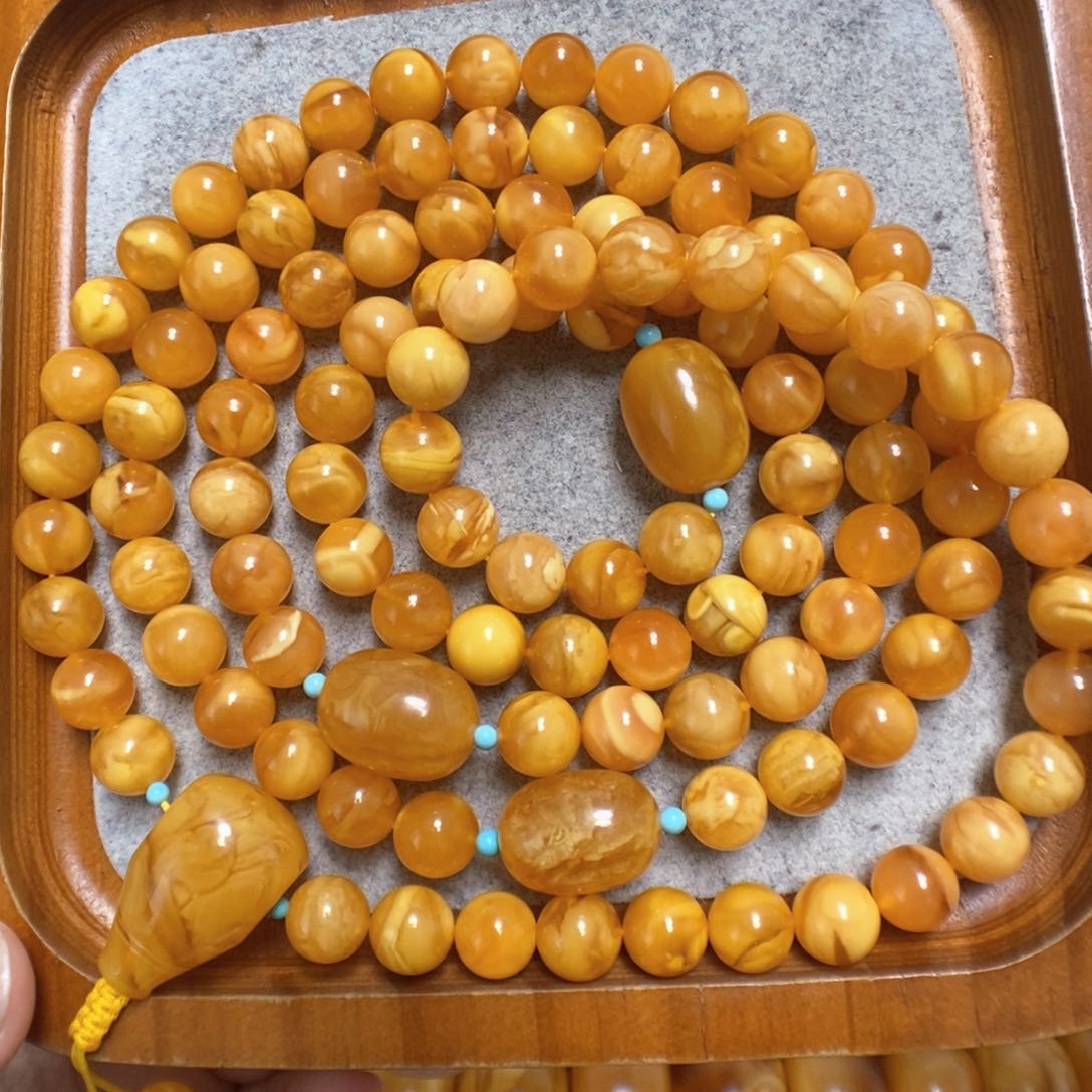 蜜蜡项链未镶嵌蜜蜡108