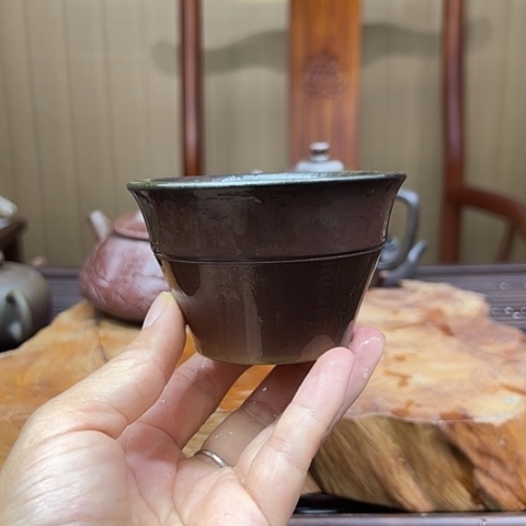 戬谷龙窑坭兴陶柴烧茶杯