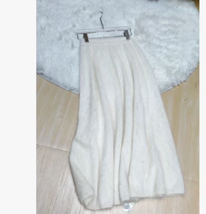 丝羊绒A字摆大伞裙80026