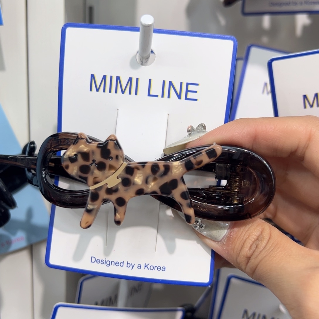 皮质铁合金小猫扭扭夹