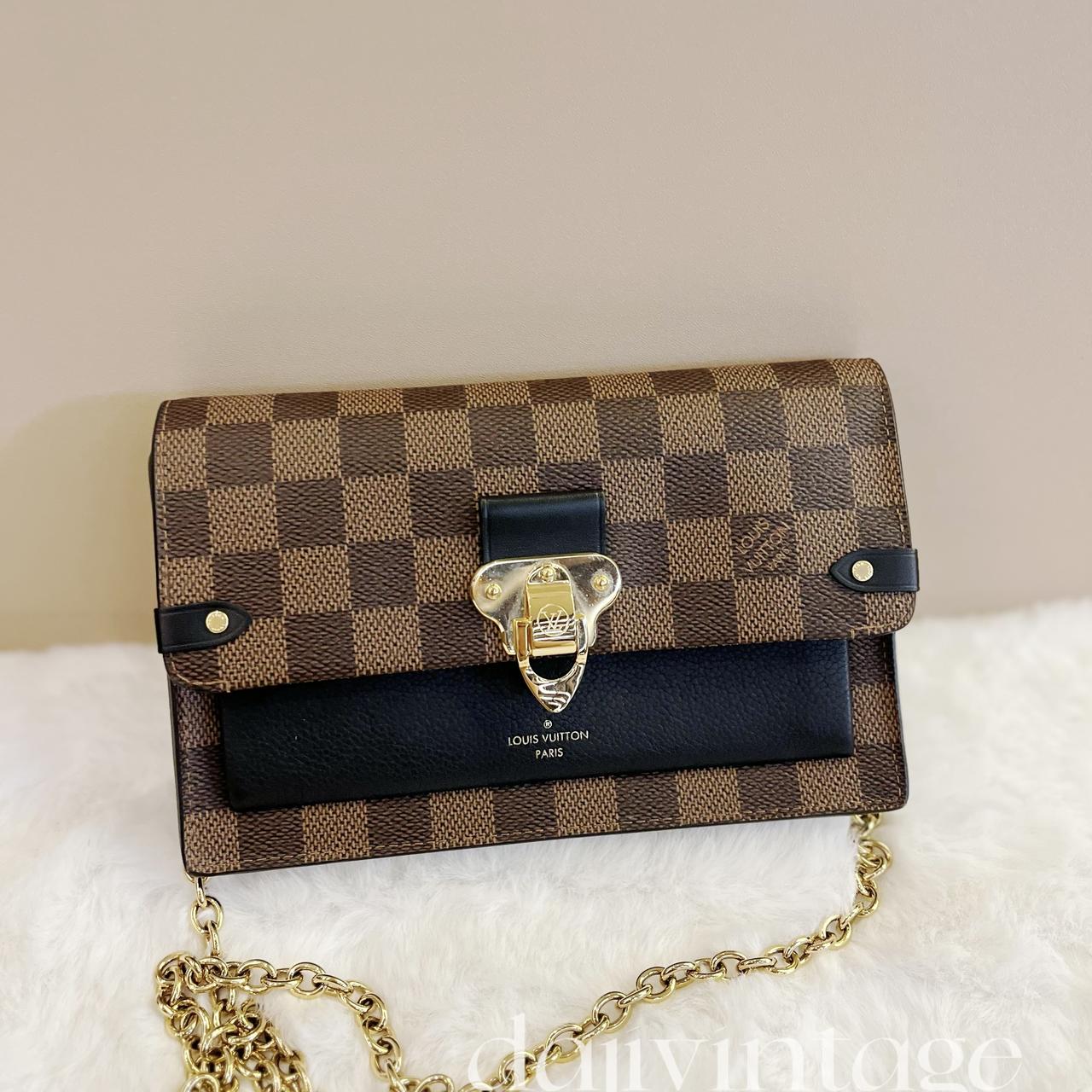 95新 LouisVuitton/路易威登 大吉中古/LV Vavin棋盘格 woc 链条
