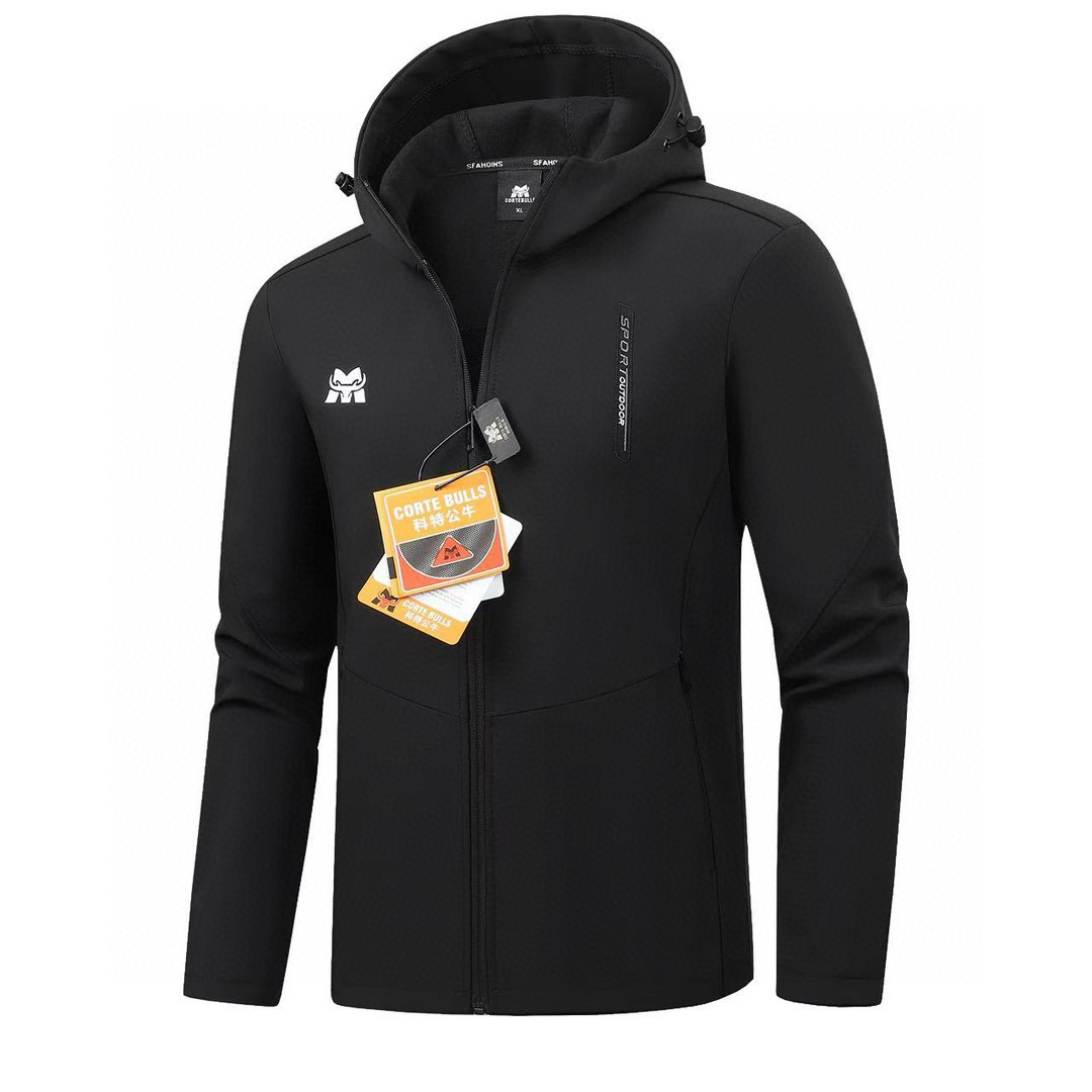 男士科特公牛新款软壳冲峰衣时尚潮流外套防水透气保暖冲锋衣外套