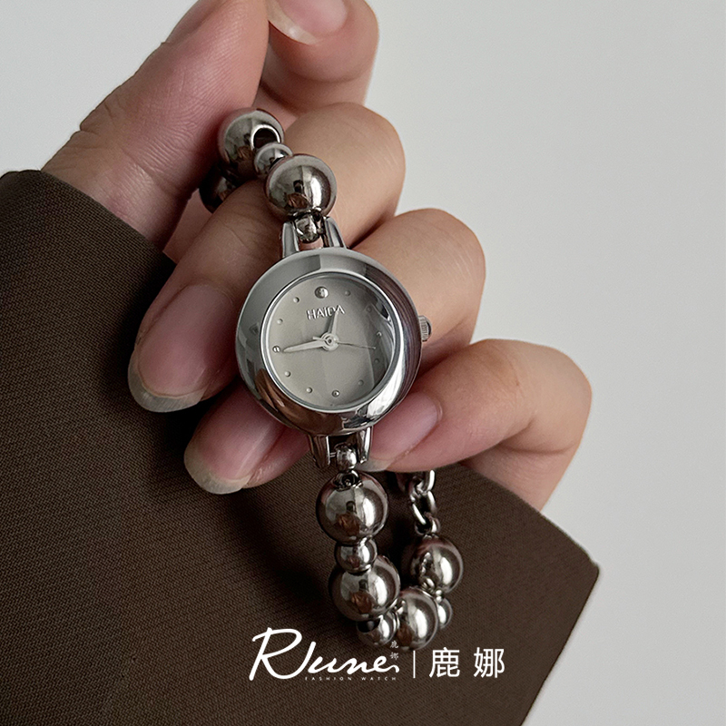 Rune鹿娜《幸》时尚小众高级感手链款ins百搭女士防水石英表手表