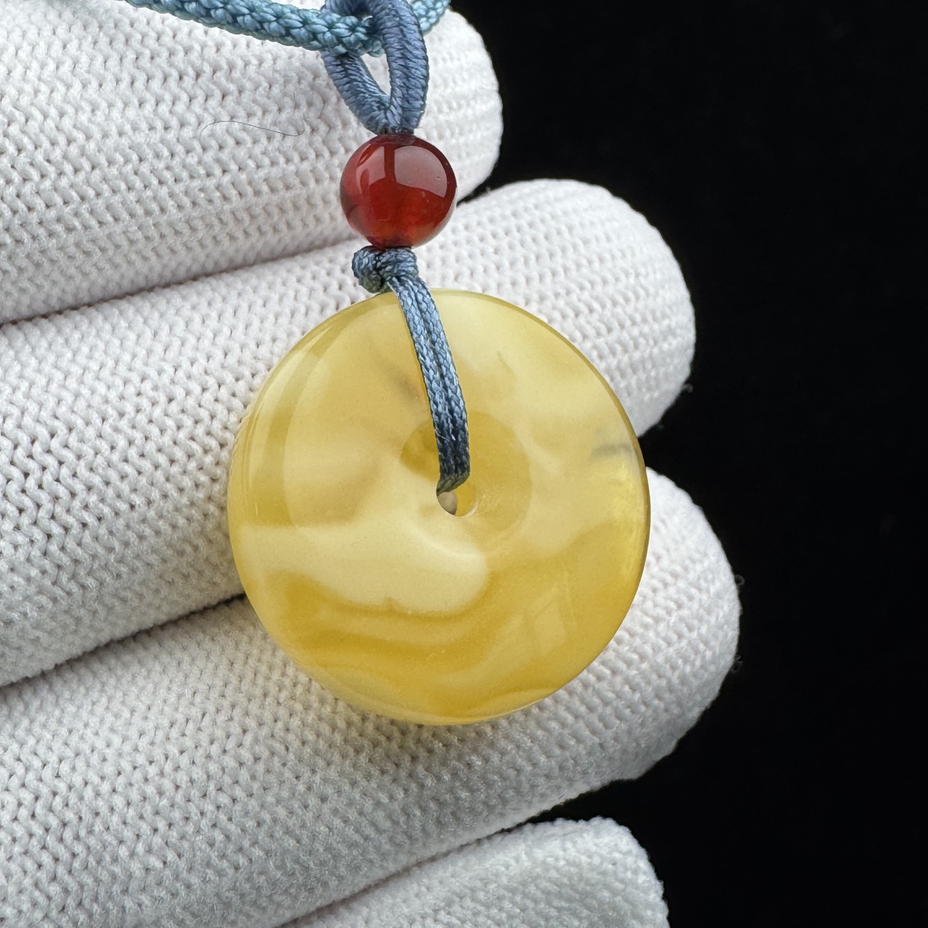 R7069天然原矿俄料蜜蜡 平安扣 22*7mm支持复检