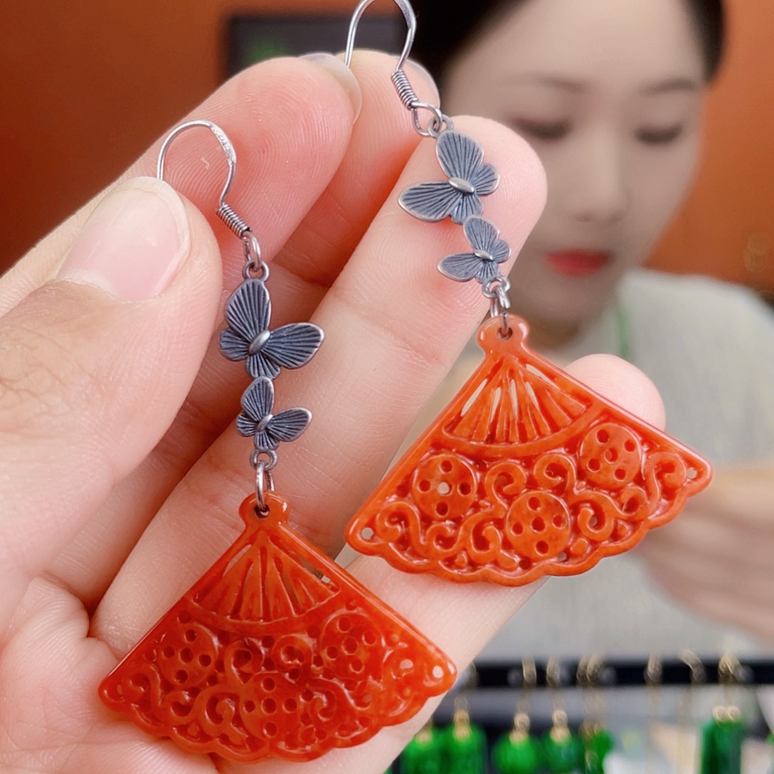 翡翠未镶嵌耳饰饰品