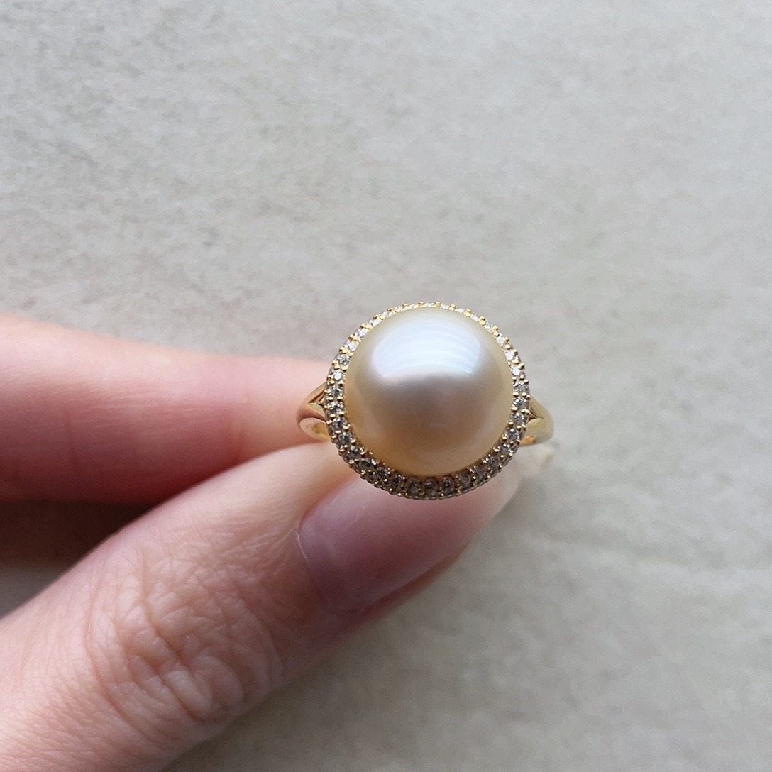 银S925镶嵌海水珍珠戒指122