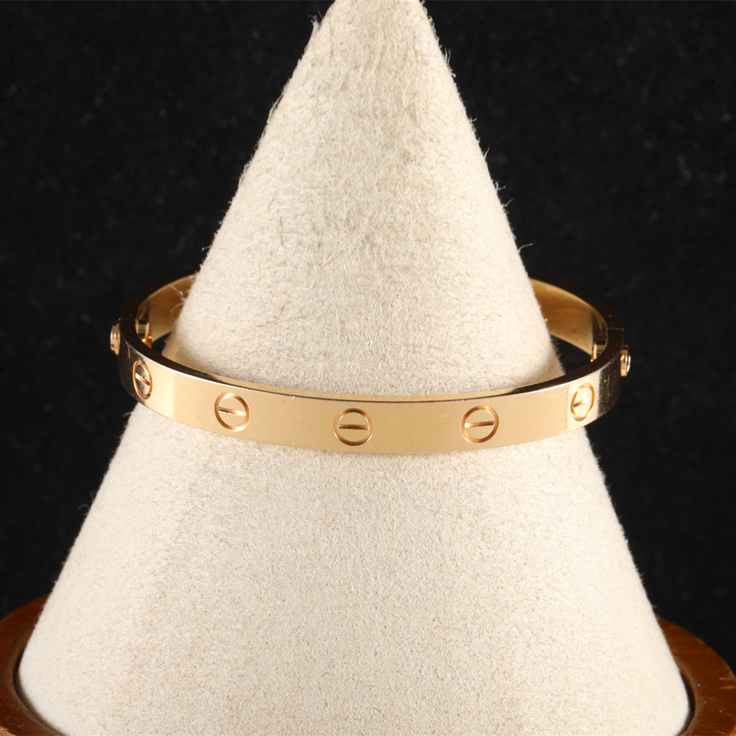 95新 Cartier/卡地亚 【双双】LOVE 宽版手镯 16号 玫瑰金 