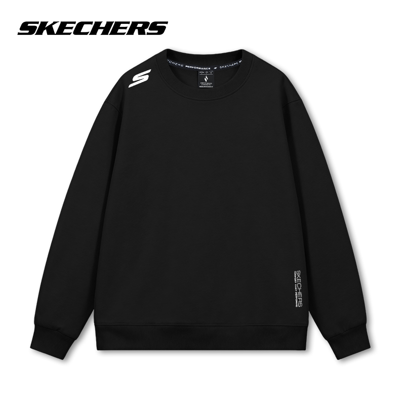 【琥珀流光】斯凯奇圆领卫衣套头休闲长袖男女冬季运动宽松情侣上衣