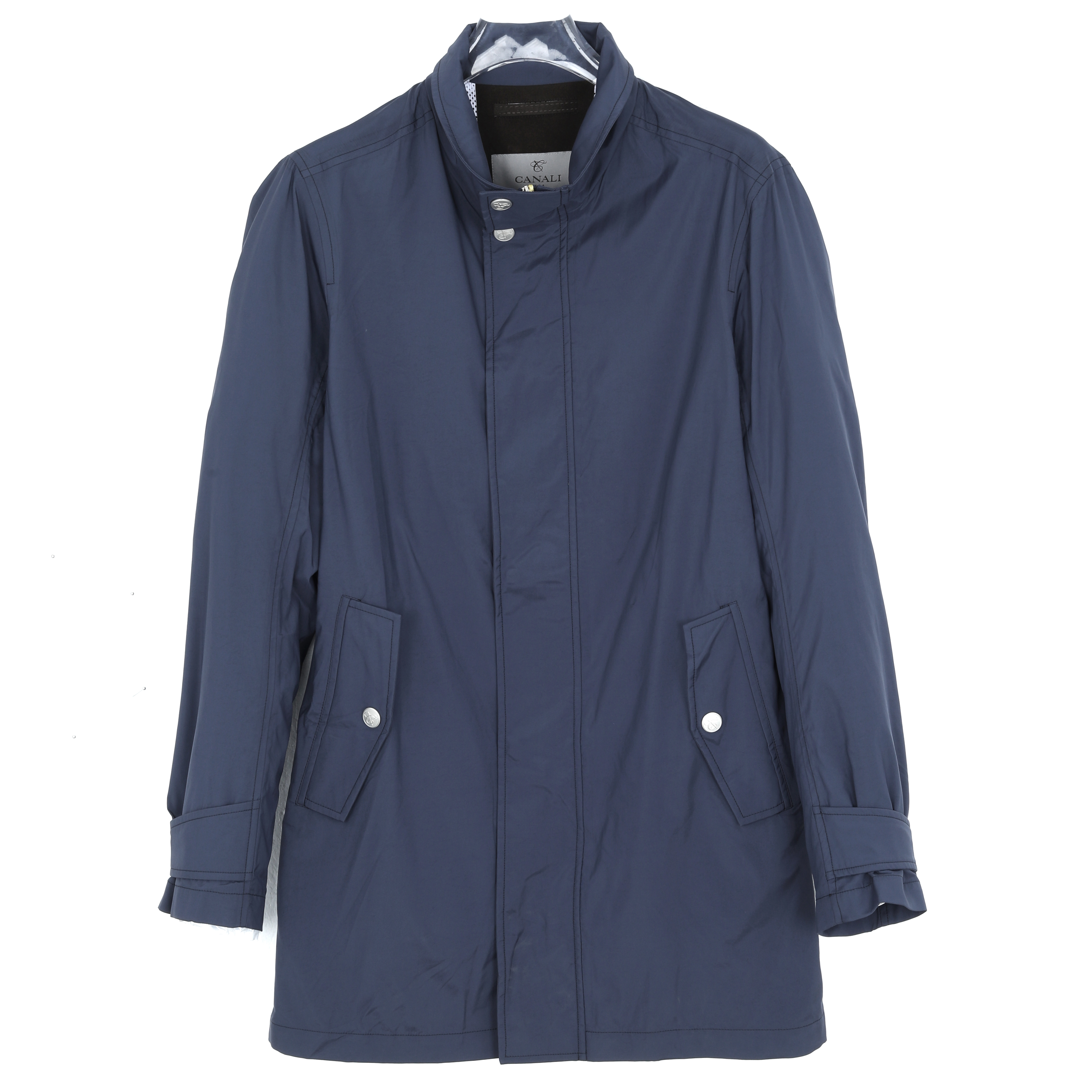 康纳利Canali 男士中长款休闲简约立领夹克外套KW8314O10142