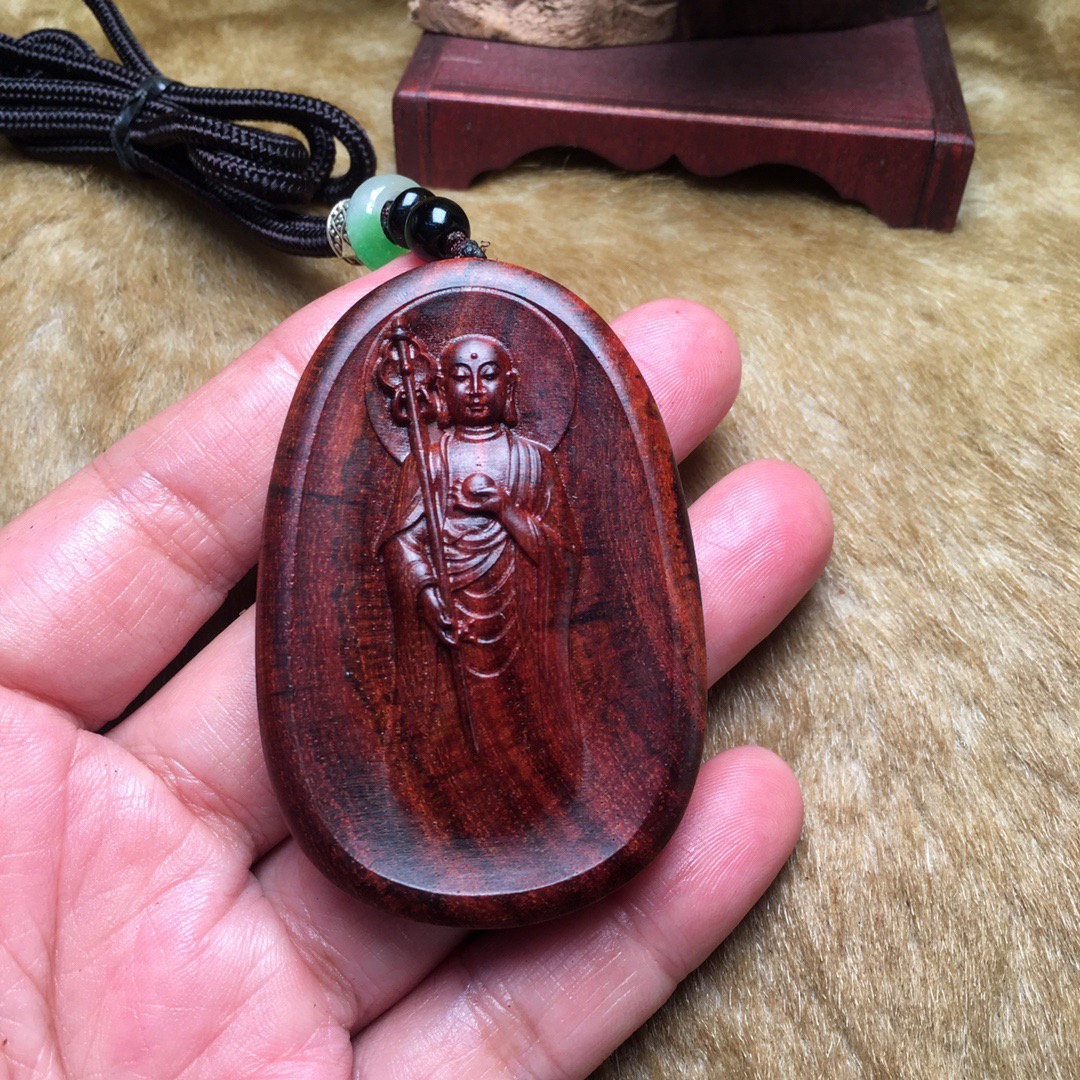 海南黄花梨 地藏王 吊坠挂件