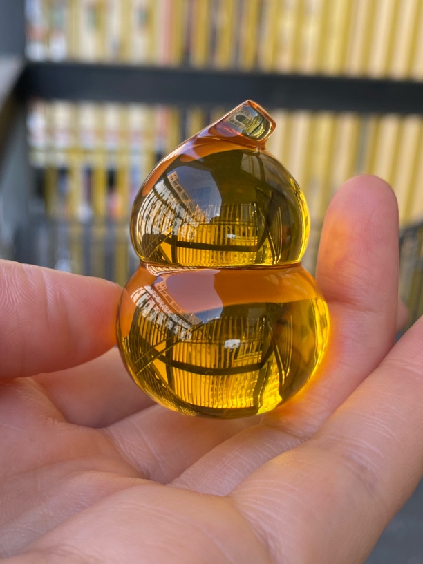 27.89纯净水金珀高货立体葫芦手把件吊坠摆件天然原矿无优化保真