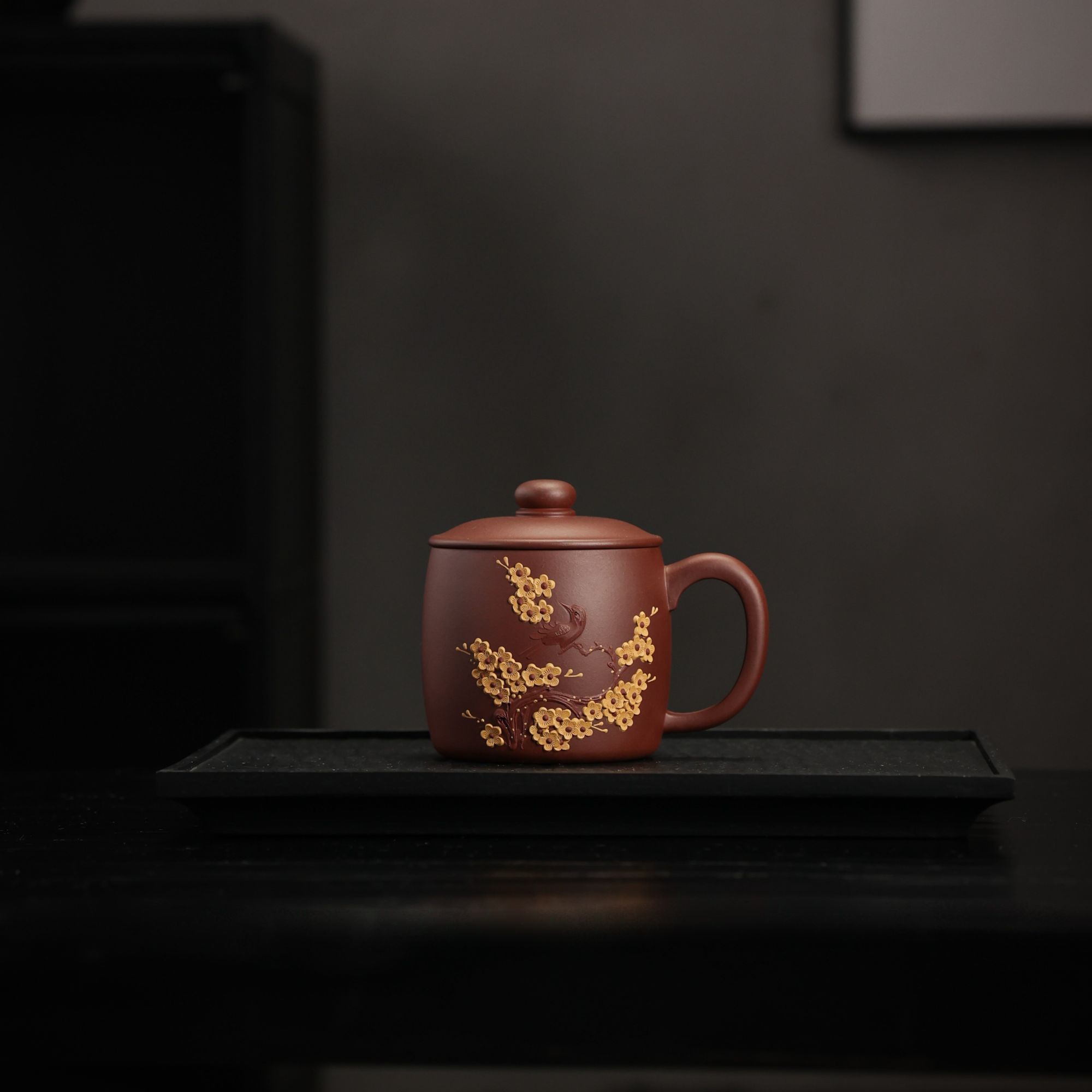 原矿底槽青泥烩高档老板杯 喜上眉梢 350cc